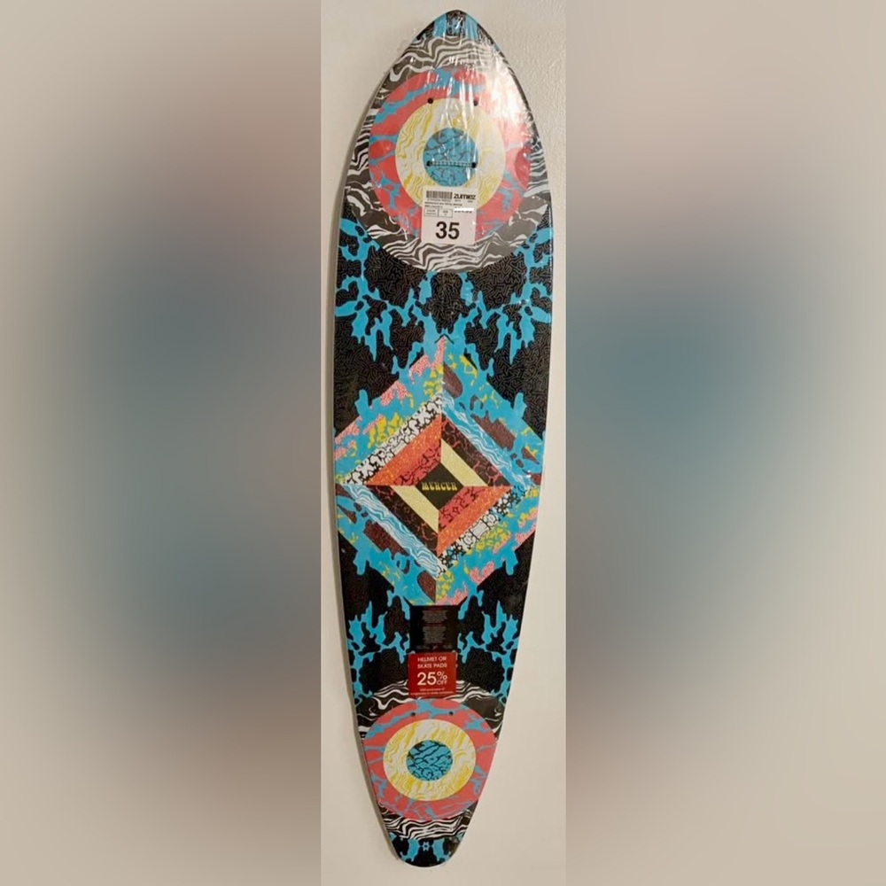 Longboard mini pintail woodstock 35 Mercer skateboard deck with grip tape new